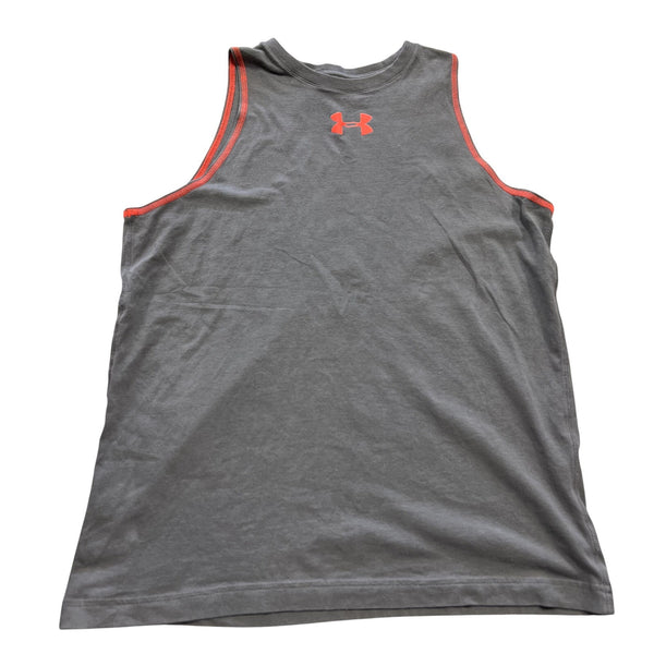 Under Armour Heat Gear Charged Cotton Loose Fit Boys Gray Tank Top YXL
