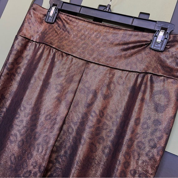 Wild Fable Metallic Leopard Print Bronze Leggings Size Large