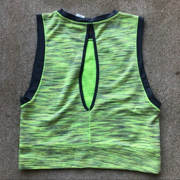 VSX Neon Yellow Workout Top Open Back Size XS