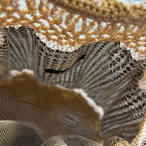 Chateau Gold Shimmer Crochet Hobo Shoulder Bag