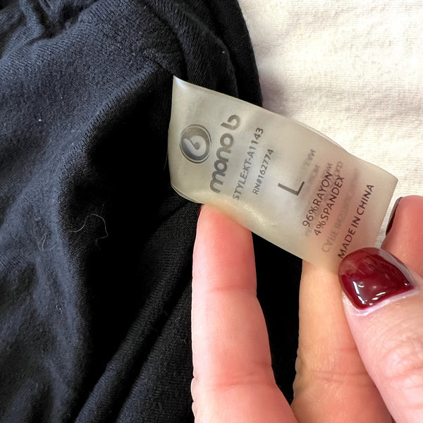 Mono B Cotton One Shoulder Long Sleeve Bodysuit Size Large