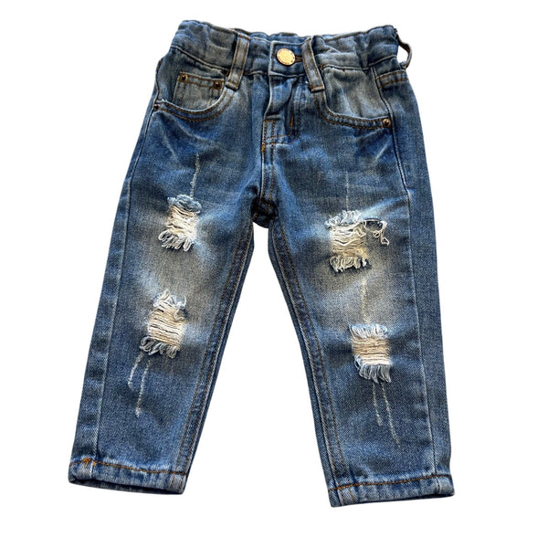 Kidscool Place Distressed Medium Wash Denim Jeans 6-12 Mo