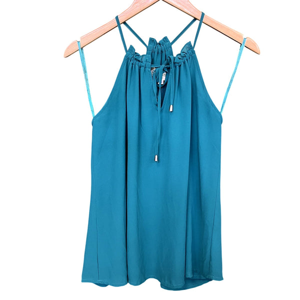 Pants Store Turquoise Drawstring Tank Top Small