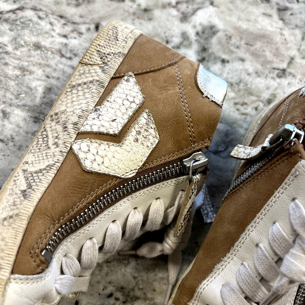 Dolce Vita Zonya Brown Snake High Top Sneakers Size 8.5
