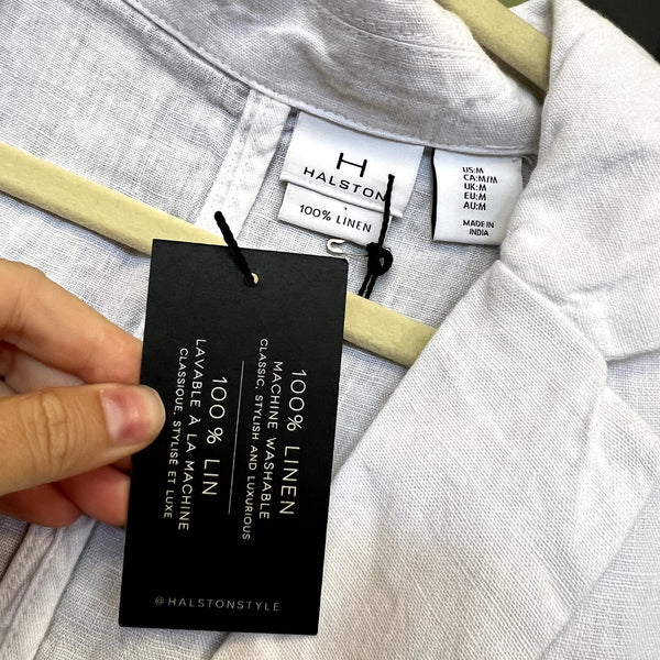 NWT Halston 100% Linen White Blazer Size Medium
