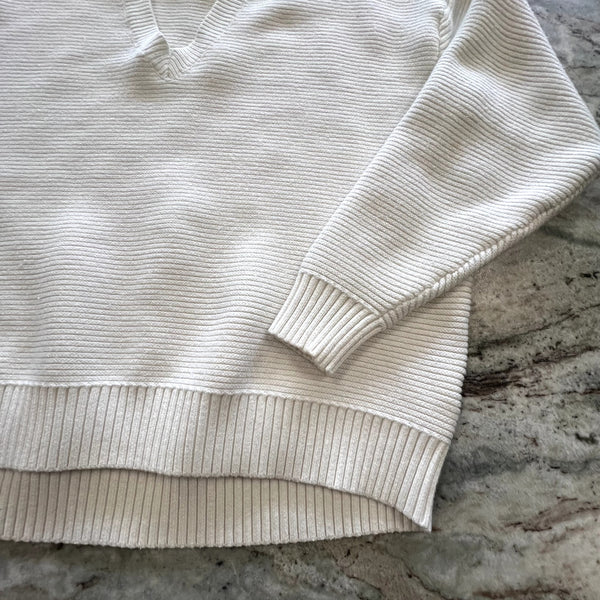 Lucca Couture Chunky White Keyhole Sweater Size Large