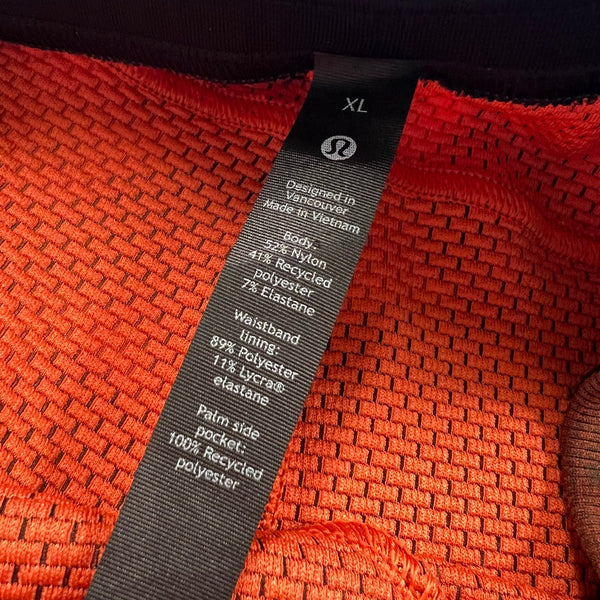 Lululemon Men's Orange + Brown Athletic Shorts Size XL