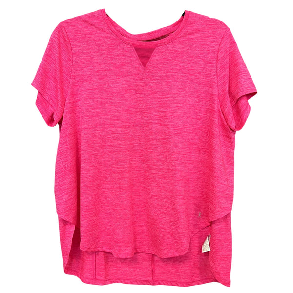 Danskin Hot Pink Heathered Short Sleeve Athletic Top Large
