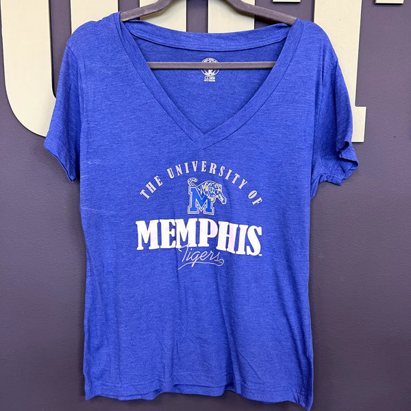 University of Memphis V-Neck Graphic Tee Large