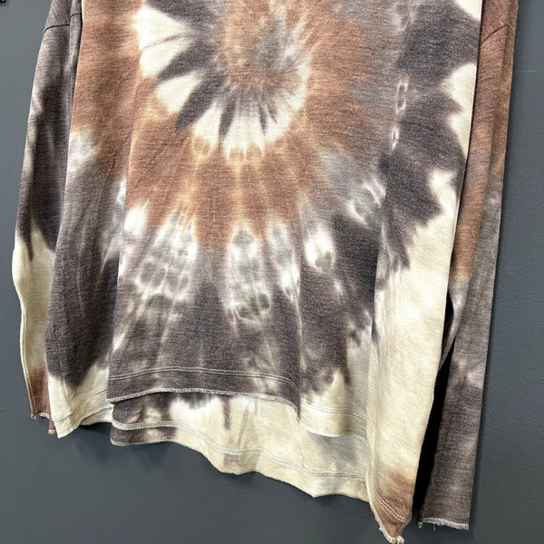 Charlie B Brown + Charcoal Tie Dye L/S Scoop Neck Blouse Size XL