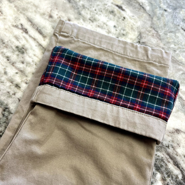 Vineyard Vines Boys Flat Front Flannel Khaki Jeans Size 12