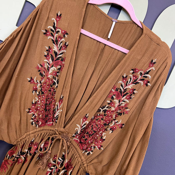 Free People Pretty Pineapple Boho Mini Dress Size XS