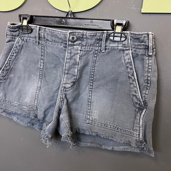American Eagle Blue Raw Hem Denim Shorts Size 4