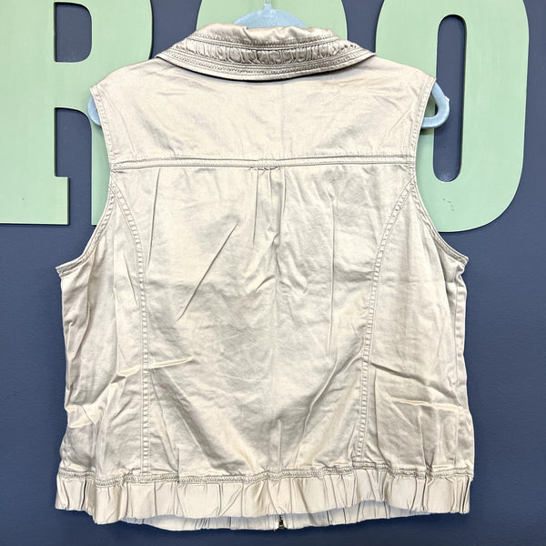 Christopher & Banks Tan Full Zip Vest Size Large