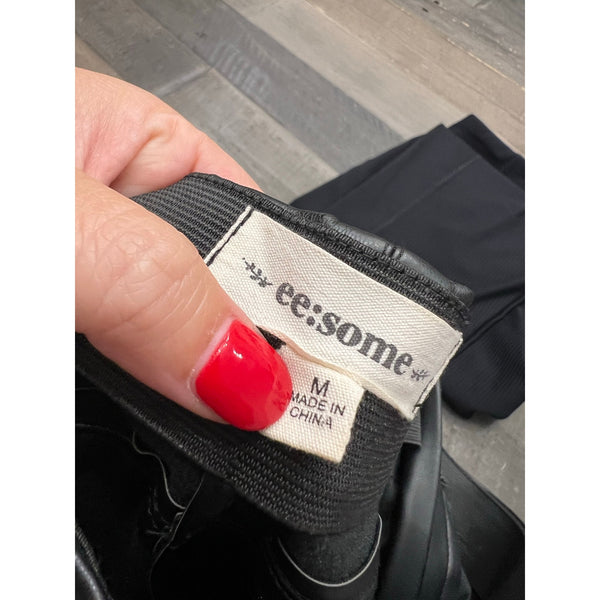 ee:some Black Faux Leather Pants Size Medium