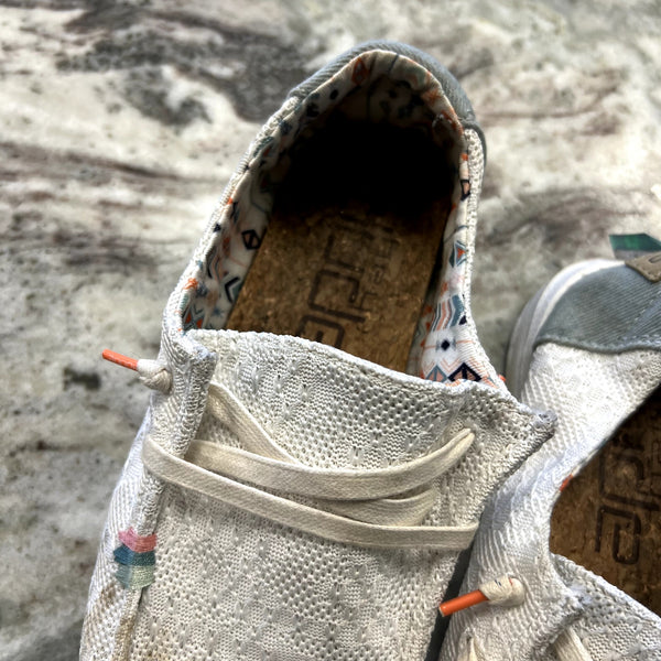 Hey Dude Wendy Boho White Crochet Slide Shoes Size 7