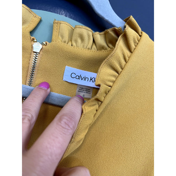 Calvin Klein Cropped Mustard Jumpsuit Size 6