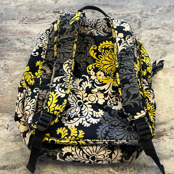 Vera Bradley Baroque Floral Campus Backpack Black + Lime