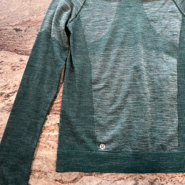 Lululemon Swiftly Tech Green Long Sleeve Top Size 10