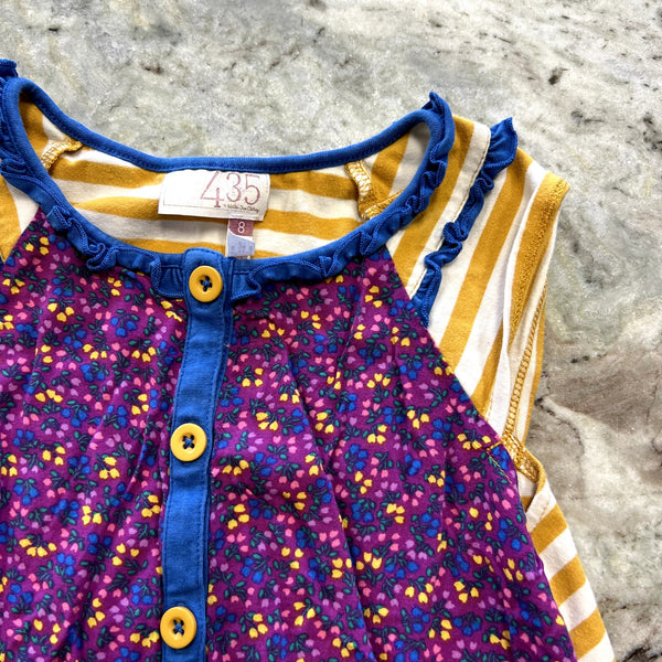 435 Kids by Matilda Jane Purple + Yellow Fun Top Size 8