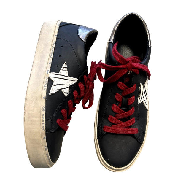 Shu Shop Reba Black Low Top Sneakers Size 8.5