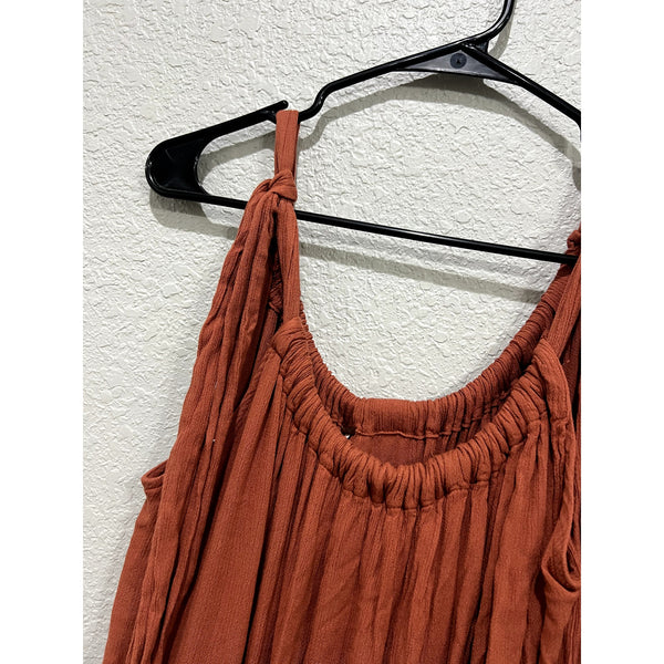 Free People Bare it All Maxi Dress Rust Orange Size Large