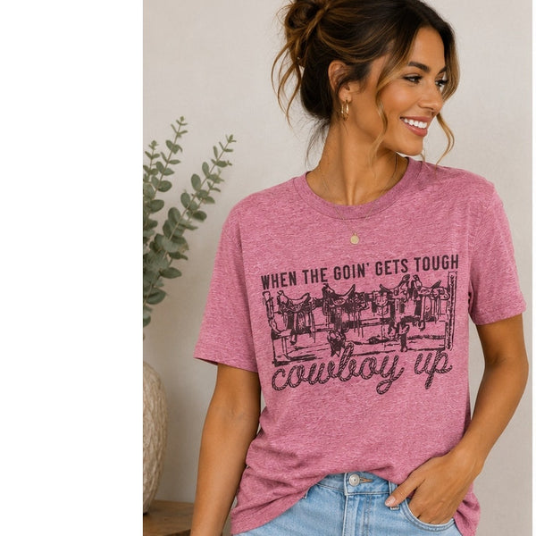 Cowboy Up Graphic Tee Size Medium