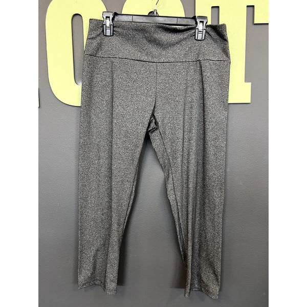 ZigZag Stripe Heather Gray Cropped Leggings Size 2XL