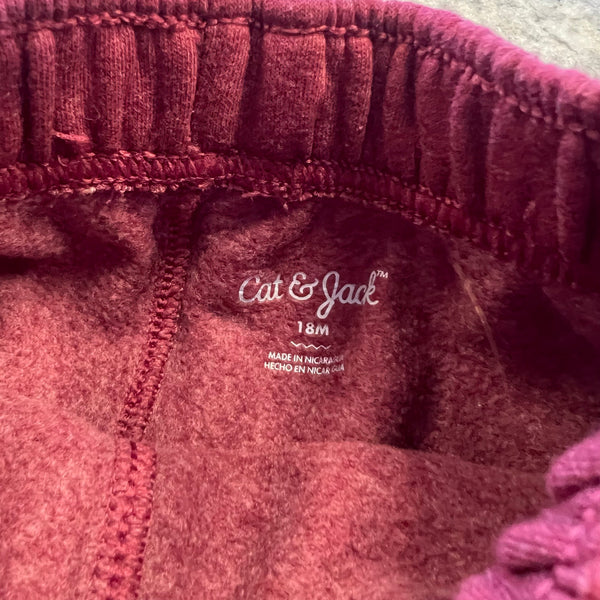 Cat & Jack Maroon Sweatpants Size 18Mo