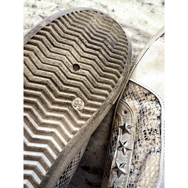 Vintage Havana Snake Print Studded High Top Sneakers Size 9.5