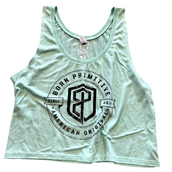 Born Primitive Mint Boxy Cropped Tank Medium