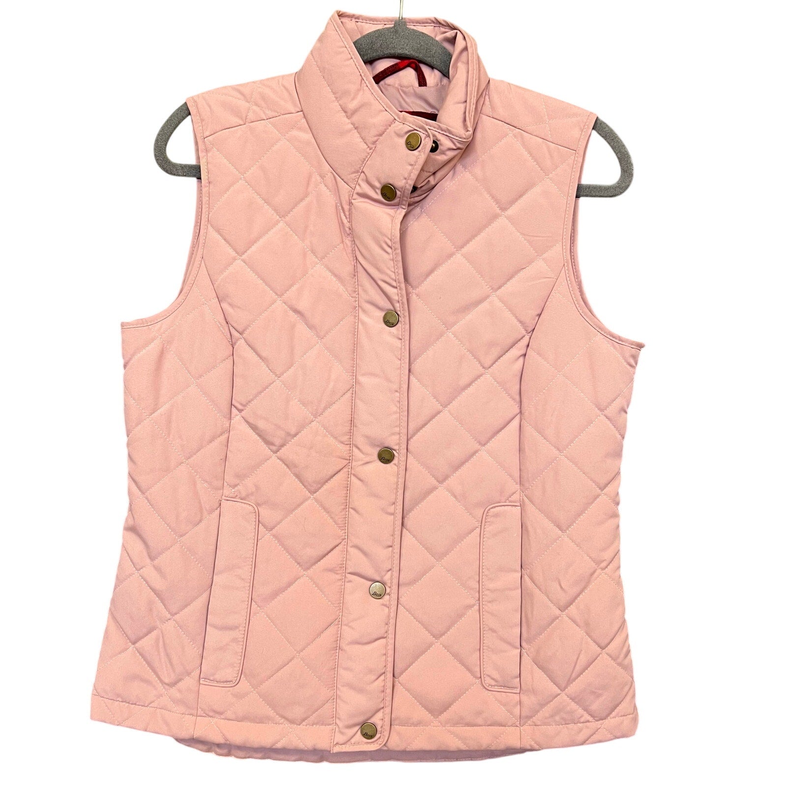 Bass Blush Pink Button Snap Quilted Puffer Vest Small
