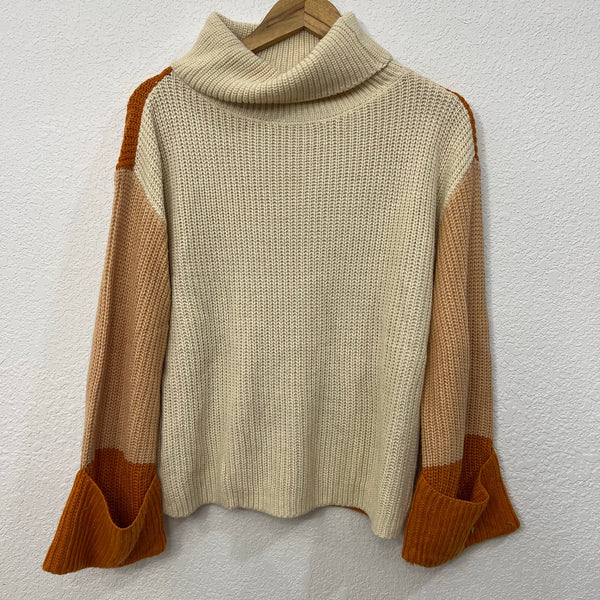 Simplee Women's Color Block Chunky Knit Sweater Size Medium