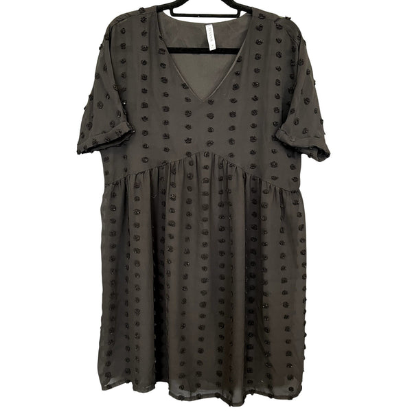 Zenana Swiss Dot Lined Mini Dress Size Medium