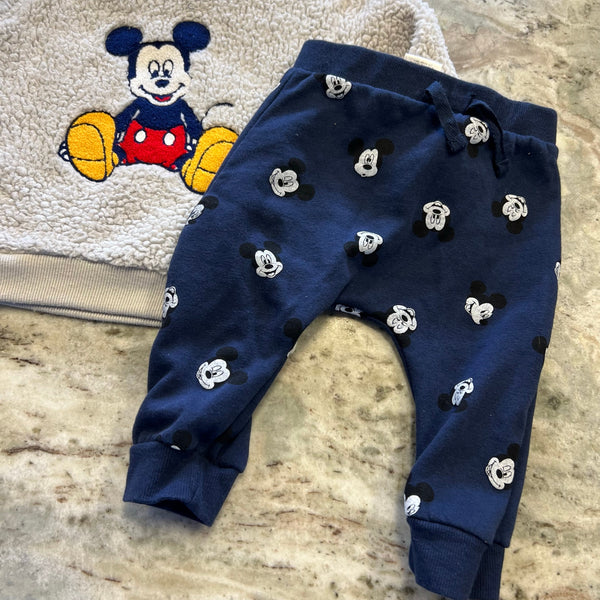 Disney Jr Mickey Mouse Sherpa Pullover + Navy Jogger Set 18 Mo