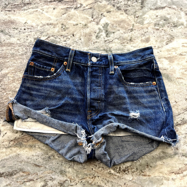 Levi's Dark Wash Cutoff Denim Shorts Size 25