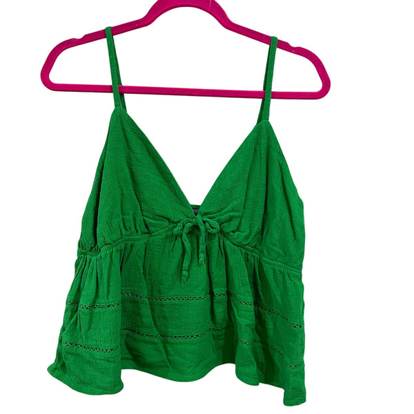 Wild Fable Kelly Green V-Neck Spaghetti Strap Tank Top XXL