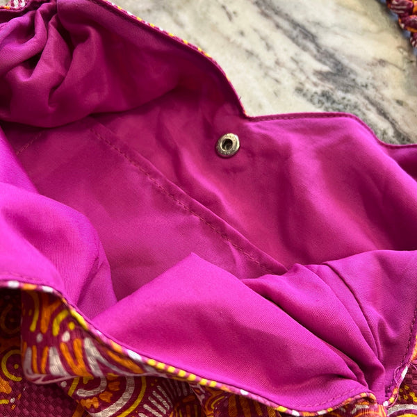 NWT Old Navy Pink + Orange Tribal Tote Shoulder Travel Bag Magnetic Closure