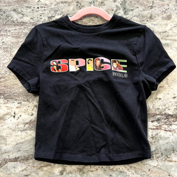 Women's Spice Girls Babydoll Cropped Graphic Tee Size XS