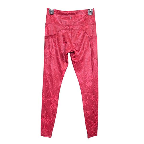 Zyia Active Maroon Floral Full Length Active Leggings Size 6/8