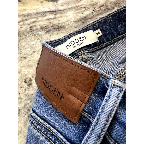 Hidden Light Wash Distressed Wide Leg Jeans Size 25