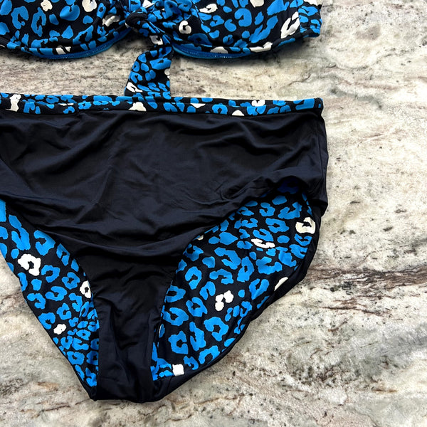 Coco Reef Blue Leopard Bikini Set Women's Size M/L