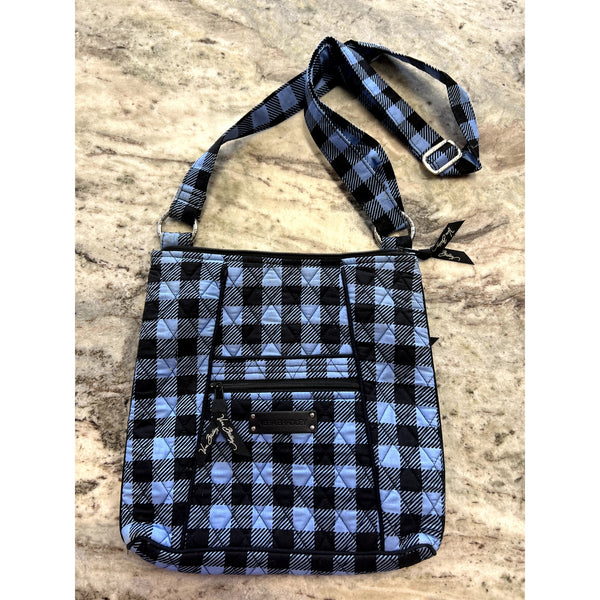 Vera Bradley Alpine Check Black + Blue Crossbody Bag