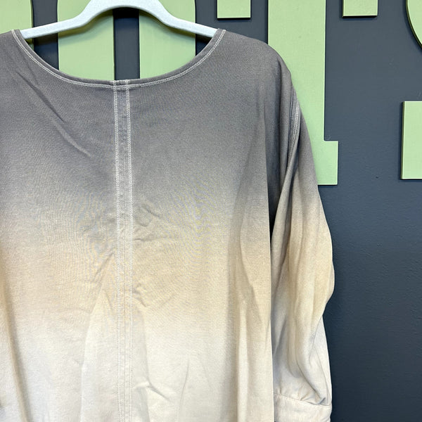 Umgee Ombre Oversized Side Slit Blouse Small