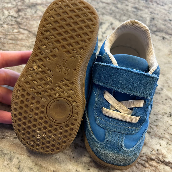 Zara Blue Suede Velcro Sneakers Size 12-18 Mo