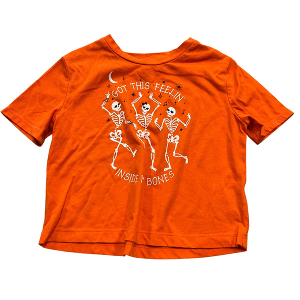 Girls Spooky Cute Halloween Skeleton Graphic Tee XS
