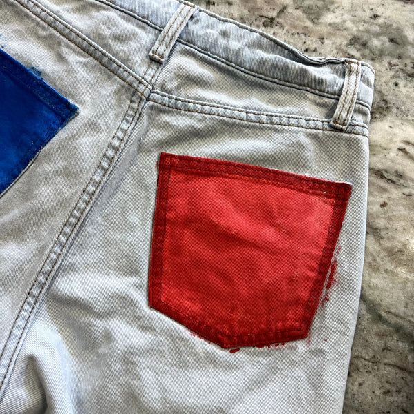 Wild Fable Super High Rise Cutoff Shorts Hand Painted Size 2