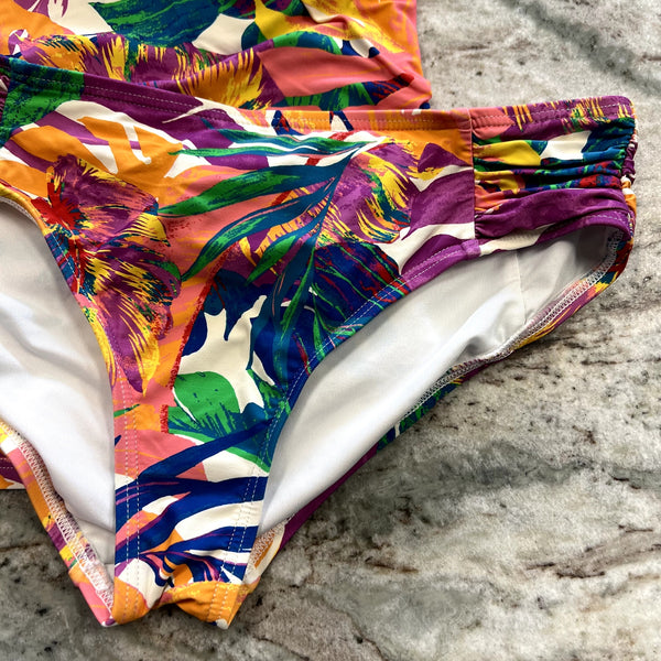Soma Tropical Floral Tankini Swimsuit Set Women's Size M/L