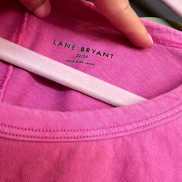 Lane Bryant Classic Pink Washed Solid Tee Plus Size 22/24