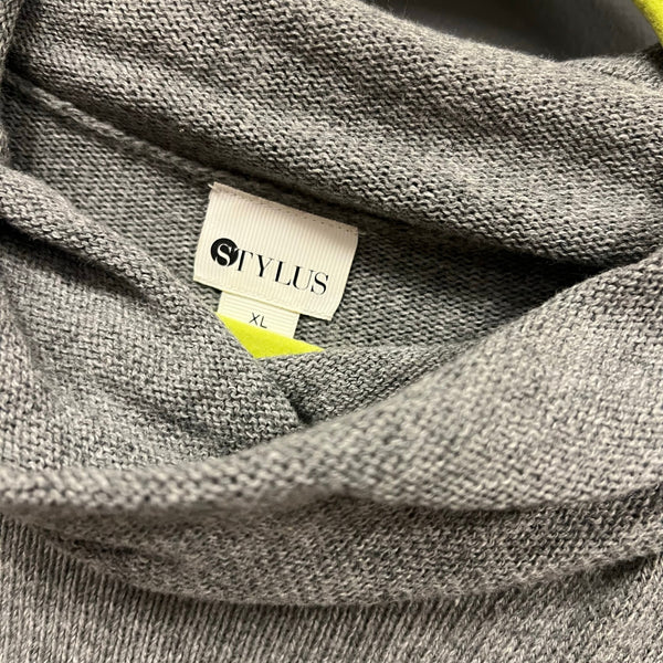 Stylus Gray + Black Asymmetrical Turtleneck Sweater Size XL